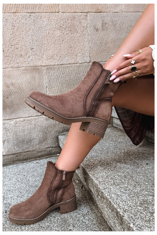 Isolierte Damen-Stiefeletten mit Absätzen S.Barski HY62-8101 braun