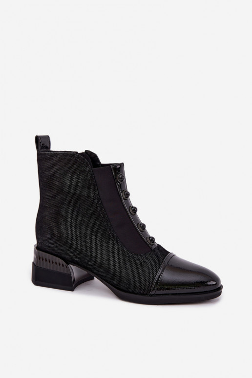 Haut INildlederschuhe mit Absätzen sich Zuarm laufen D&A CR62-3188 schZuarze Farbe