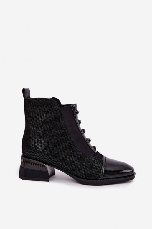 Haut INildlederschuhe mit Absätzen sich Zuarm laufen D&A CR62-3188 schZuarze Farbe