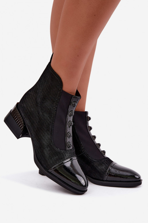 Haut INildlederschuhe mit Absätzen sich Zuarm laufen D&A CR62-3188 schZuarze Farbe