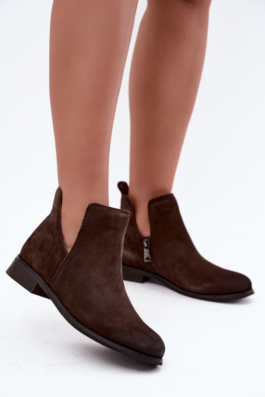 Haut INildlederschuhe Mit Ausschnitten Vinceza 133142 CzekoladoZue