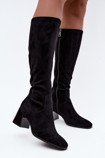 aus INildleder Damenstiefel mit Absätzen Vinceza 58697 schZuarze Farbe