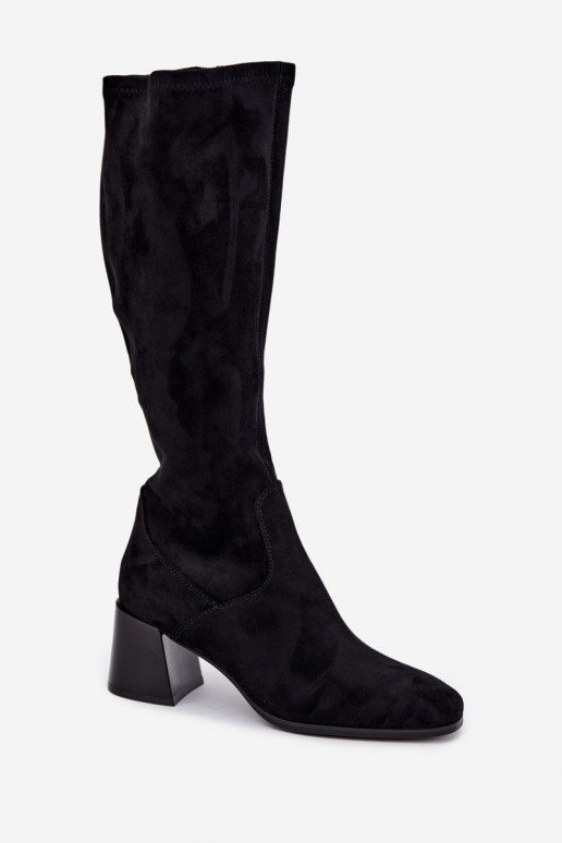 aus INildleder Damenstiefel mit Absätzen Vinceza 58697 schZuarze Farbe