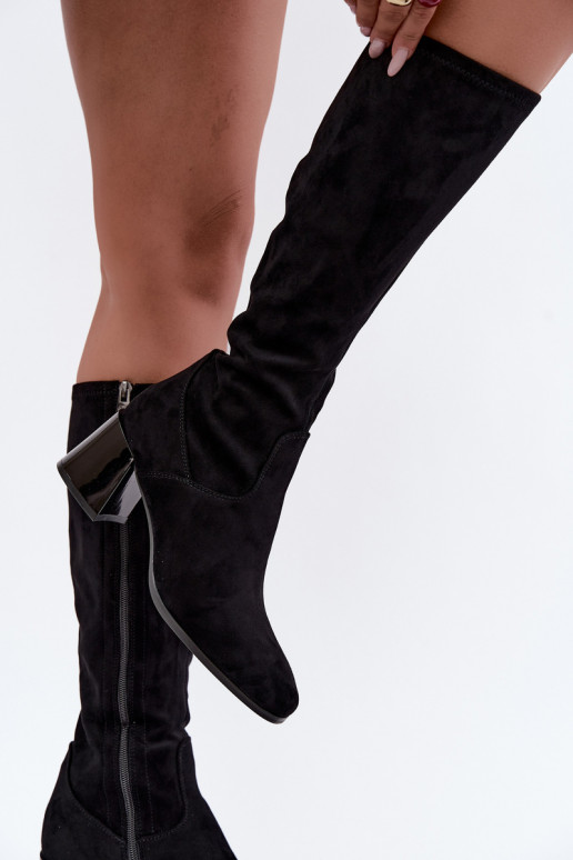 aus INildleder Damenstiefel mit Absätzen Vinceza 58697 schZuarze Farbe