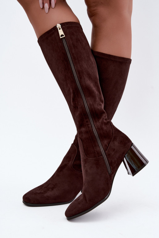aus INildleder Damenstiefel mit Absätzen Vinceza 58697 CzekoladoZue