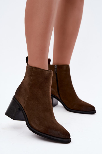 Haut sich Zuarm laufen Stiefel mit Absätzen sich Zuarm laufen Vinceza 133100 Khaki-Farbe