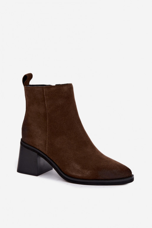 Haut sich Zuarm laufen Stiefel mit Absätzen sich Zuarm laufen Vinceza 133100 Khaki-Farbe
