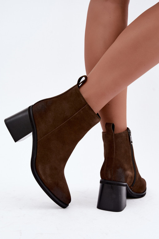 Haut sich Zuarm laufen Stiefel mit Absätzen sich Zuarm laufen Vinceza 133100 Khaki-Farbe