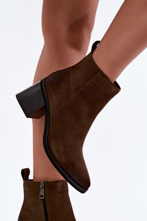 Haut sich Zuarm laufen Stiefel mit Absätzen sich Zuarm laufen Vinceza 133100 Khaki-Farbe
