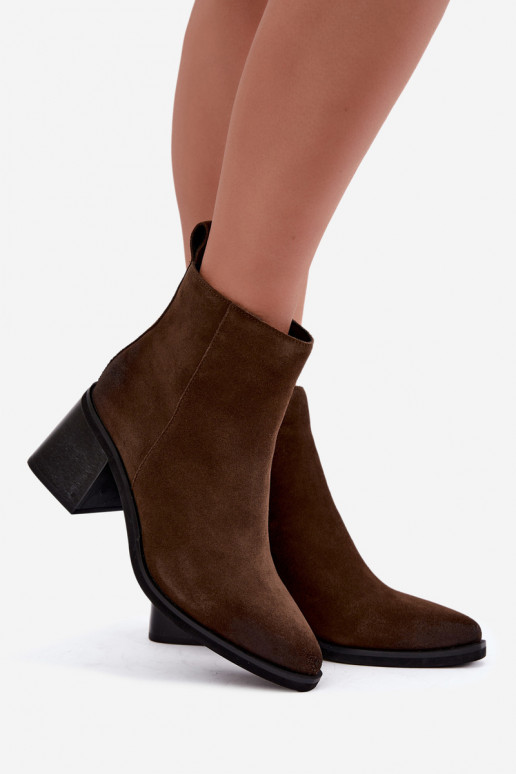 Haut sich Zuarm laufen Stiefel mit Absätzen sich Zuarm laufen Vinceza 133100 Khaki-Farbe