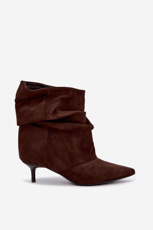 Slipper Stiefeletten mit Absatz aus Kunstveloursleder Loralia