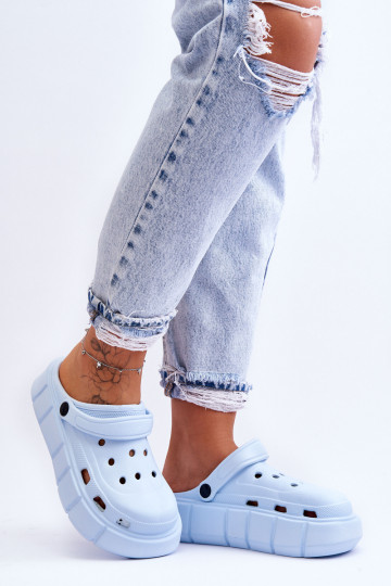 Damen-Platform-Slipper mit Schaum in hellblau Beckett 2