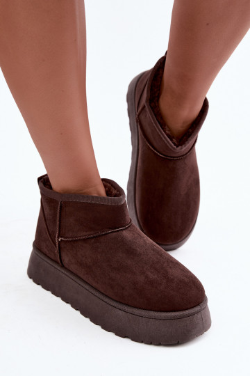 Schneestiefel Feminin mit einer Plattform sich Zuarm laufen mit Fell innen CzekoladoZue Vesirae