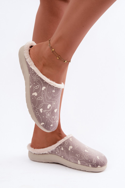 Graue Damen-Slipper mit Mustern Inblu ET000041