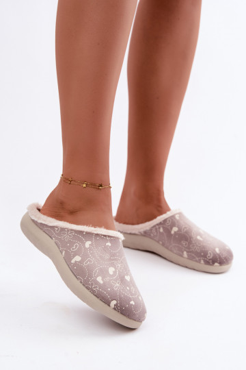 Graue Damen-Slipper mit Mustern Inblu ET000041 2