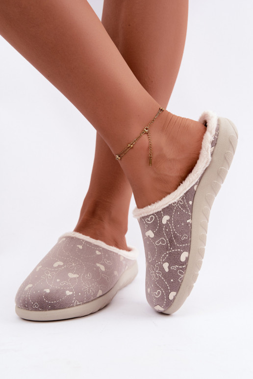 Graue Damen-Slipper mit Mustern Inblu ET000041