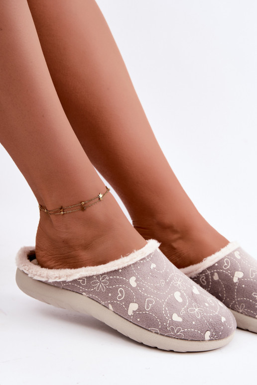 Graue Damen-Slipper mit Mustern Inblu ET000041