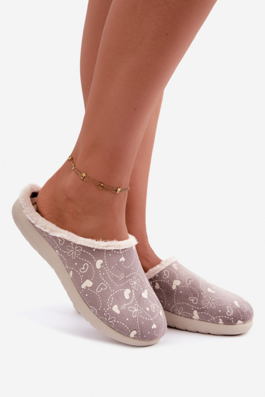 Graue Damen-Slipper mit Mustern Inblu ET000041
