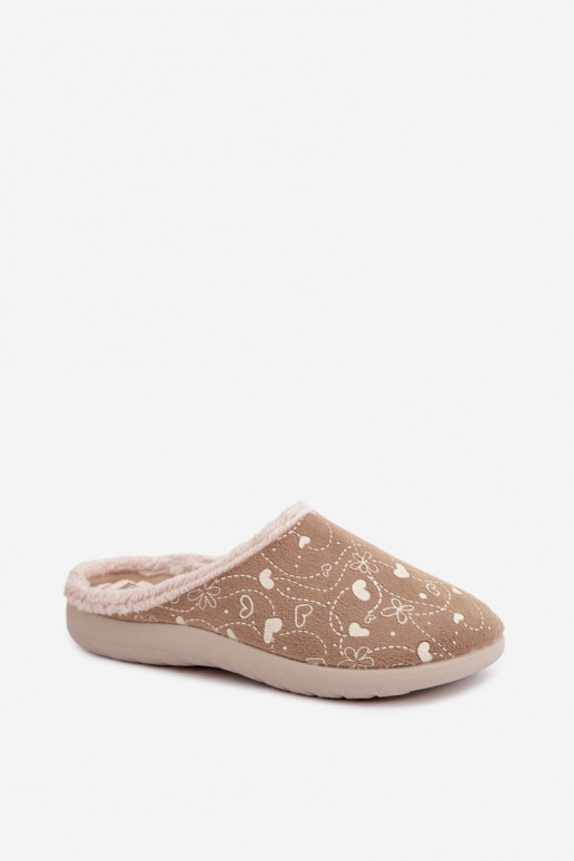 Grüne Damen-Slipper mit Mustern Inblu ET000041