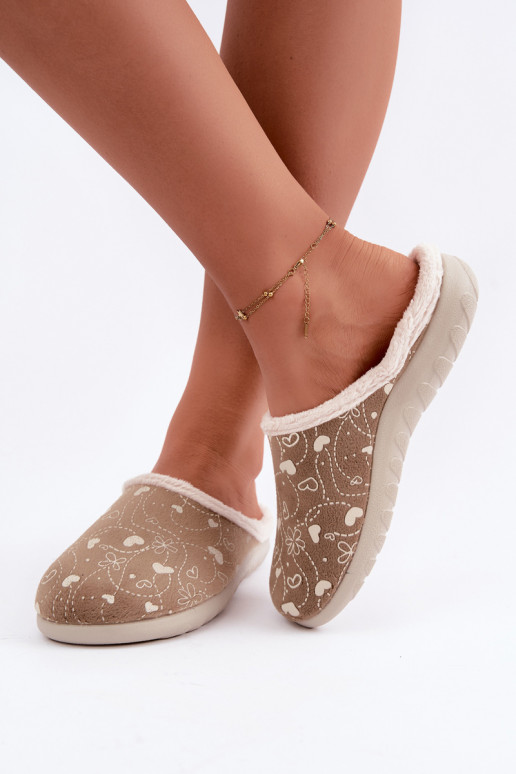 Grüne Damen-Slipper mit Mustern Inblu ET000041