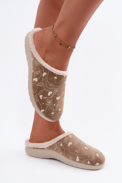 Grüne Damen-Slipper mit Mustern Inblu ET000041