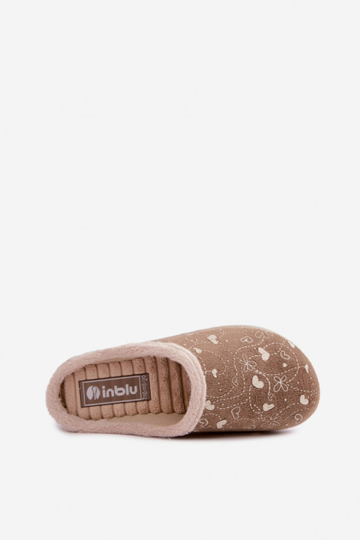 Grüne Damen-Slipper mit Mustern Inblu ET000041