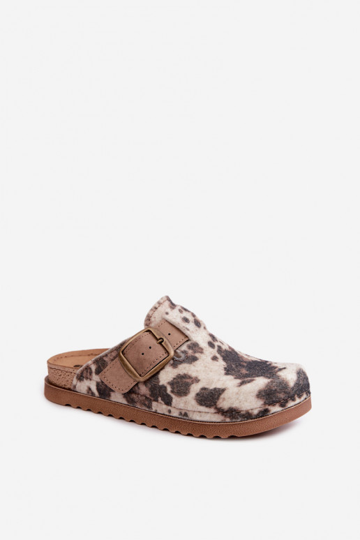 Braune Damen-Clogs mit Schnallen Inblu DJ000016