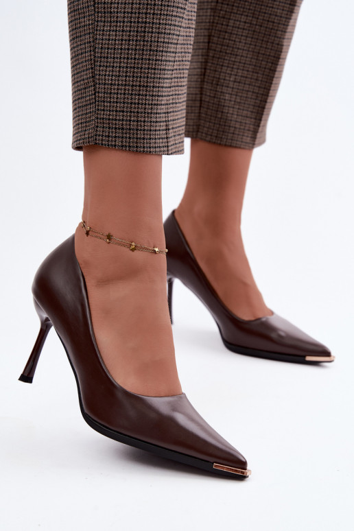Hochhackige Schuhe aus Kunstleder CzekoladoĮe INarelia