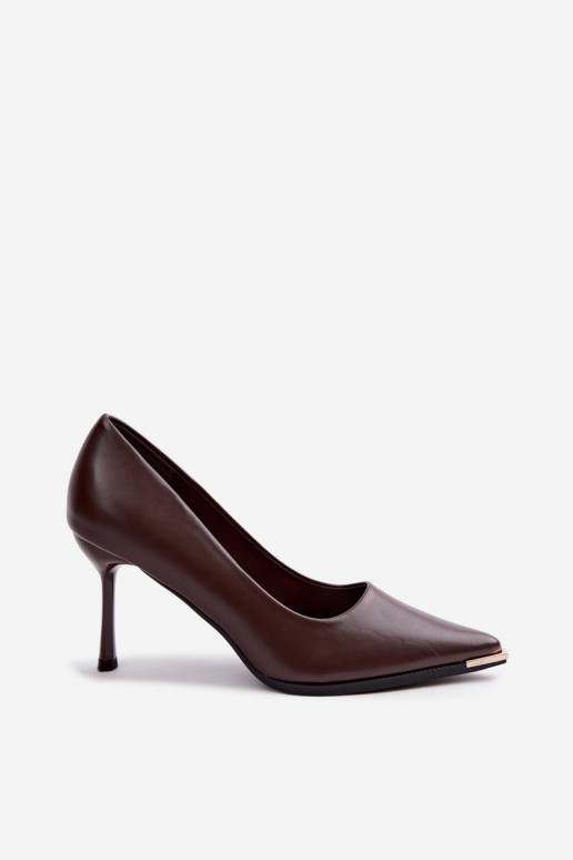 Hochhackige Schuhe aus Kunstleder CzekoladoĮe INarelia