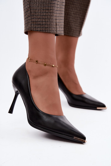 Schwarze hochhackige Schuhe aus Kunstleder INarelia 2