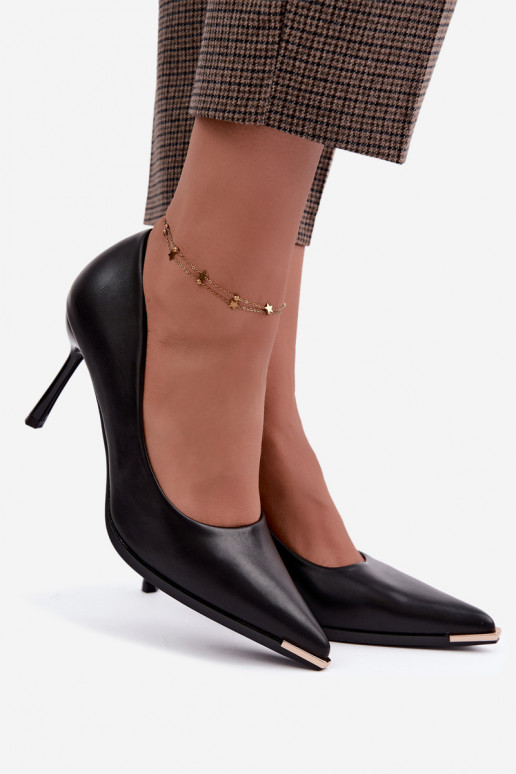 Schwarze hochhackige Schuhe aus Kunstleder INarelia