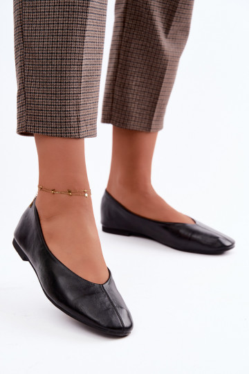 Ballerinas FemininDekoracyjnym Przeszyciem schZuarze Farbe Iralia 2