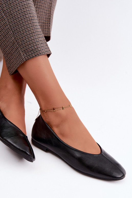 Ballerinas mit dekorativem Stick in Schwarz Iralia