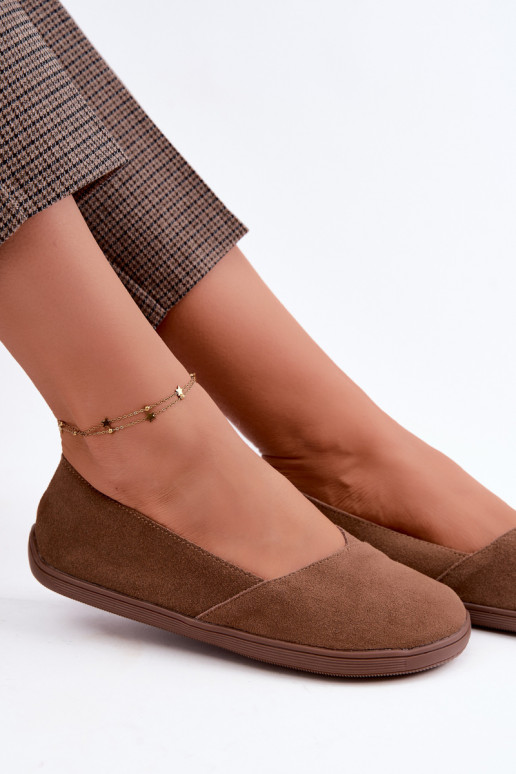 Barefoot Ballerinas aus Kunstveloursleder in Braun Mirelia