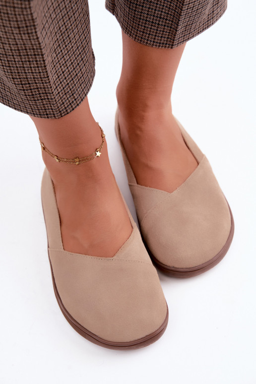 Warme Damen Ballerinas aus Kunstveloursleder Mirelia