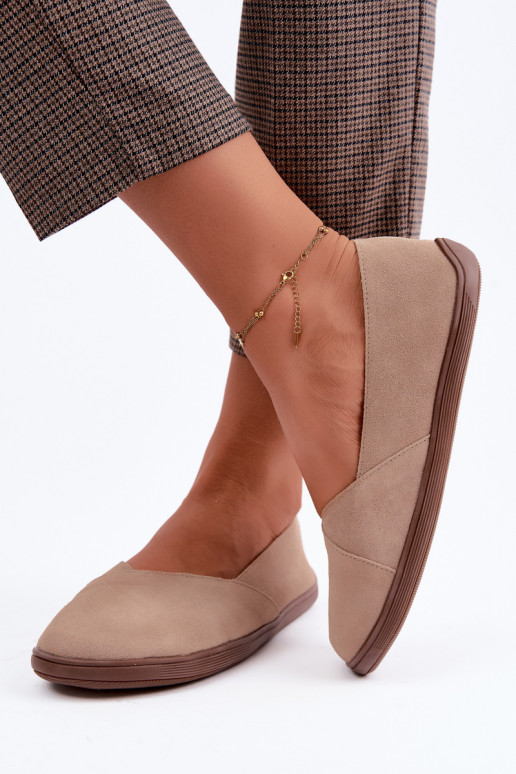 Warme Damen Ballerinas aus Kunstveloursleder Mirelia