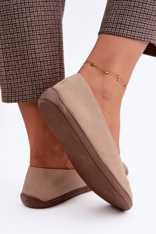 Warme Damen Ballerinas aus Kunstveloursleder Mirelia