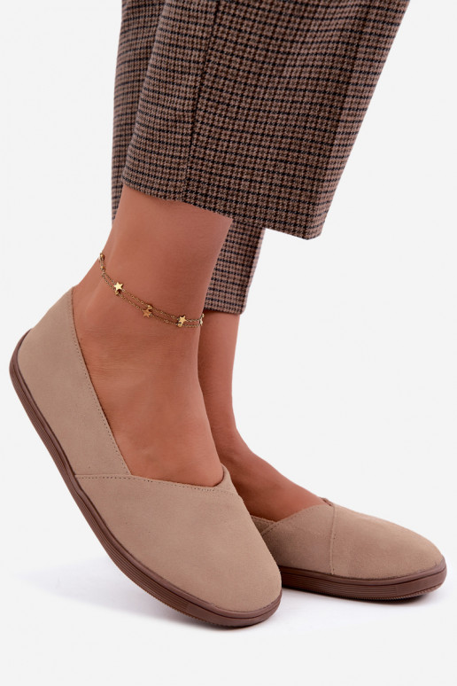 Warme Damen Ballerinas aus Kunstveloursleder Mirelia