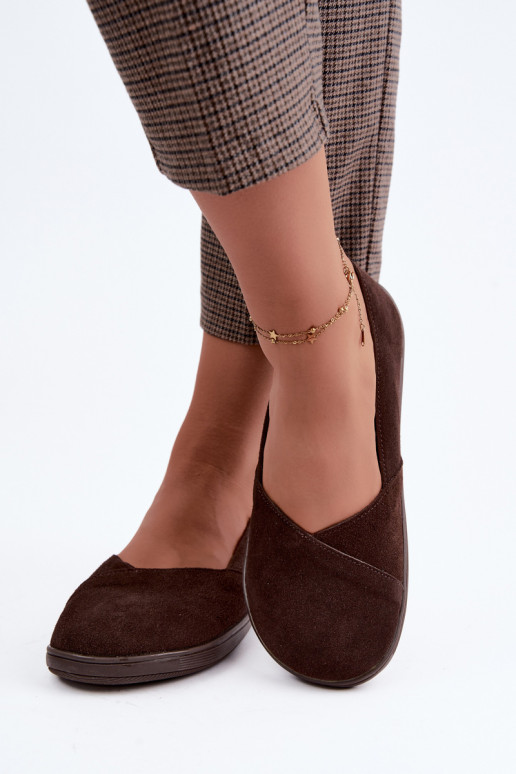 Damen Ballerinas aus Kunstveloursleder Mirelia