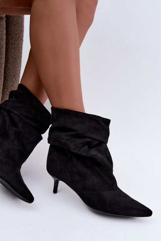 Schlüpfschuhe Stiefeletten mit Absätzen in Schwarz Loralia