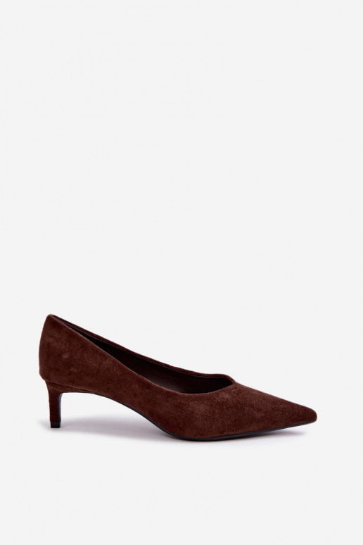 Spitze Schuhe in Schokoladenfarbe Tadela