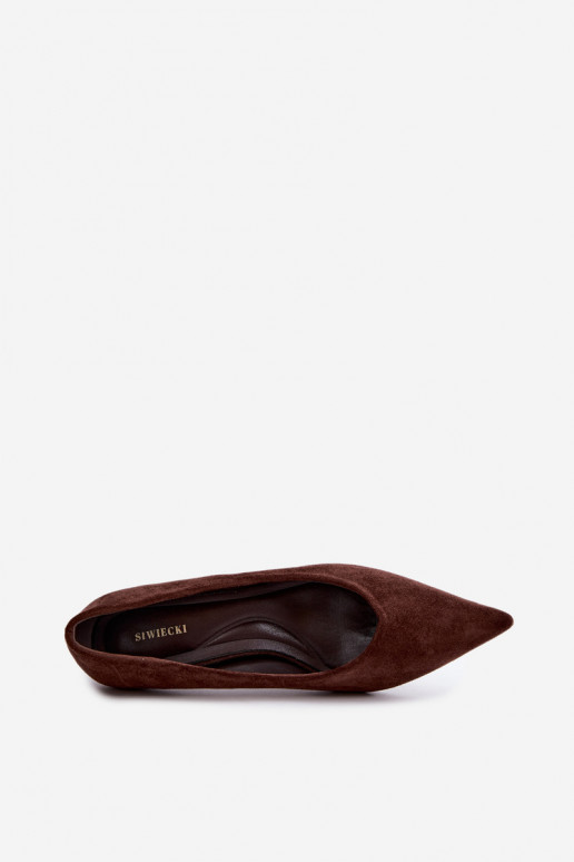 Spitze Schuhe in Schokoladenfarbe Tadela