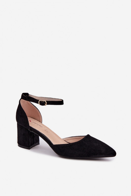Schwarze Schuhe mit Absätzen und Riemen Olenae