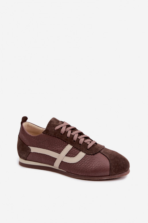 Sneaker aus Kunstveloursleder in Schokoladenfarbe Zazoo N1402S2