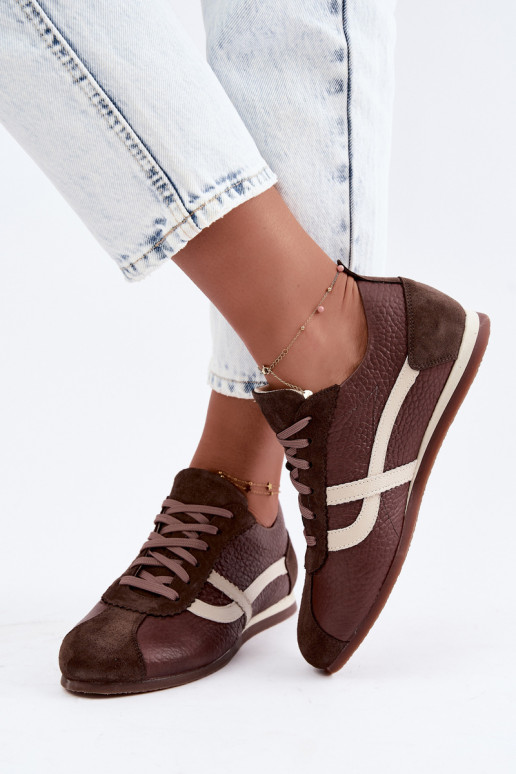 Sneaker aus Kunstveloursleder in Schokoladenfarbe Zazoo N1402S2