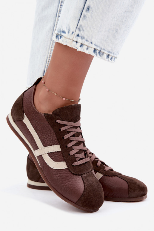 Sneaker aus Kunstveloursleder in Schokoladenfarbe Zazoo N1402S2