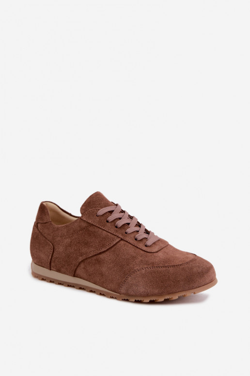 Barefoot Sneaker aus Kunstveloursleder in Braun Zazoo N1422