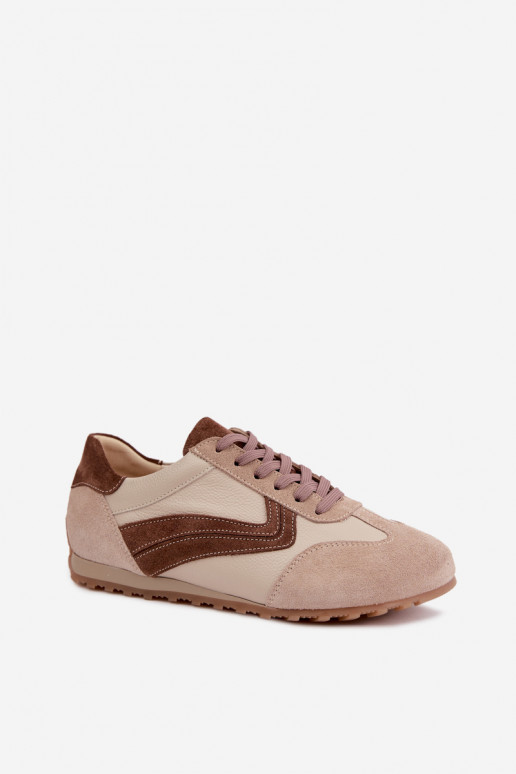 Barefoot Sneaker aus Kunstveloursleder in Sandfarbe Zazoo N1400