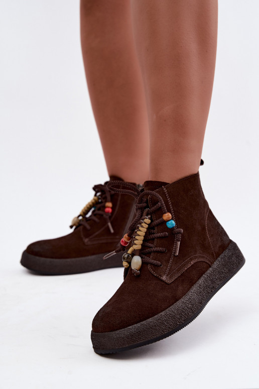 Haut INildlederschuhe Feminin sich Zuarm laufen Artiker 59C1133 CzekoladoZue