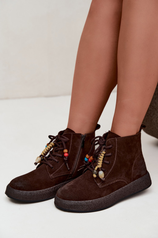 Haut INildlederschuhe Feminin sich Zuarm laufen Artiker 59C1133 CzekoladoZue